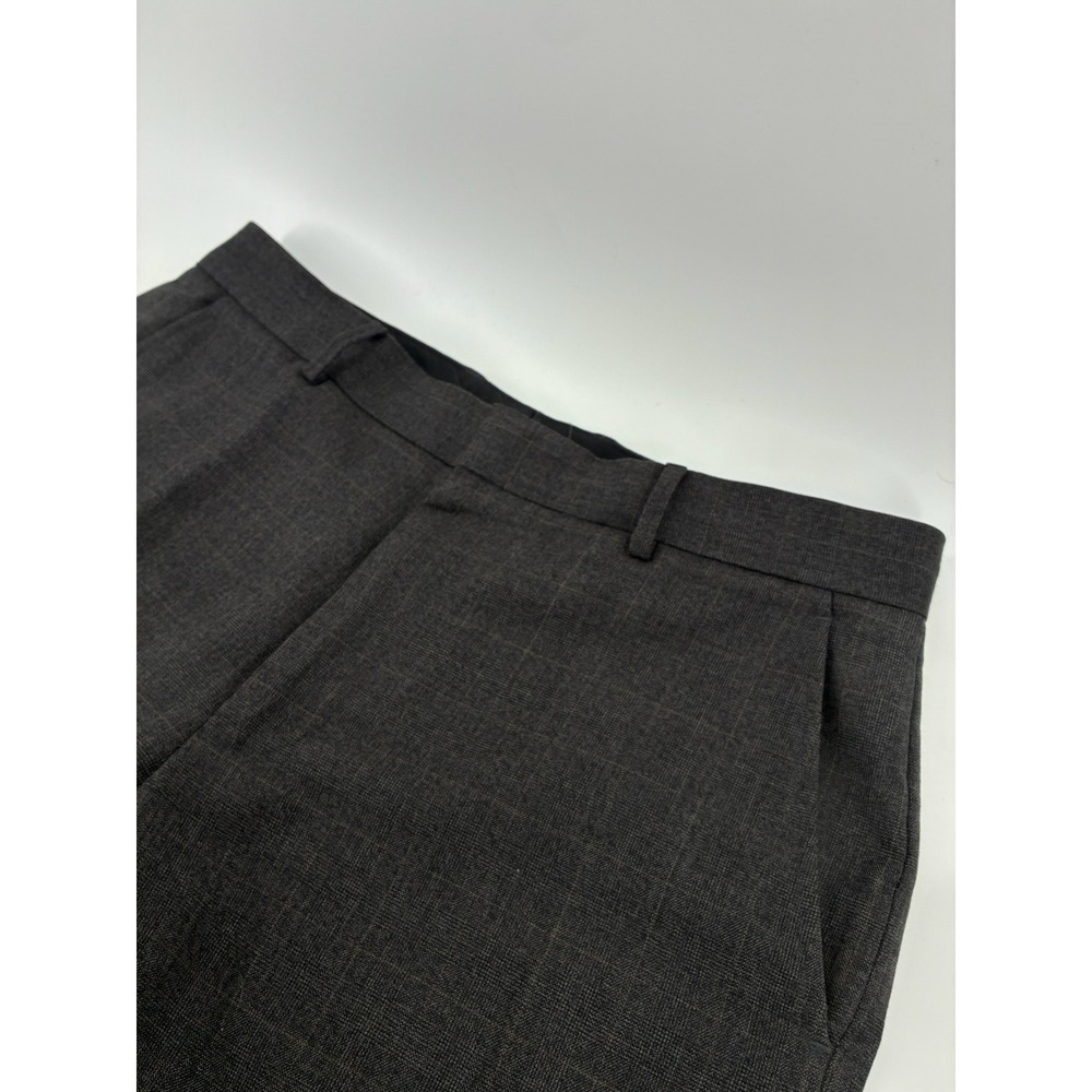 Banana Republic Modern Fit Wool Dress Pants Charcoal Gray Plaid 33x34